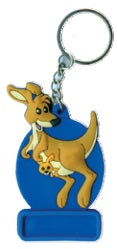 KEYRING SOFT PVC 3D KANGAROO BLUE PORT DOUGLAS