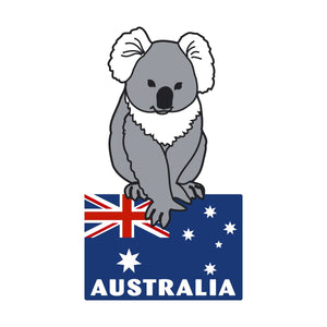 IRON ON LASER CUT BADGE KOALA & FLAG (OS)