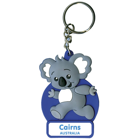 KEYRING SOFT PVC 3D KOALA BLUE CAIRNS