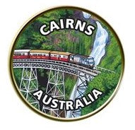 KEYRING WITH CREST CAIRNS KURANDA TRAIN