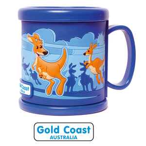 PVC 3D MUG KANGAROO BLUE GOLD COAST