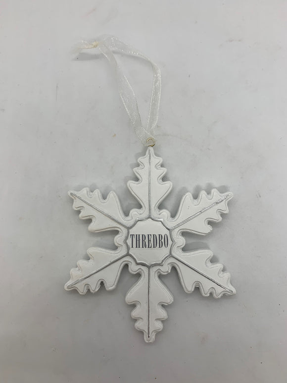 ORNAMENT POLYRESIN SNOWFLAKE 100mm THREDBO