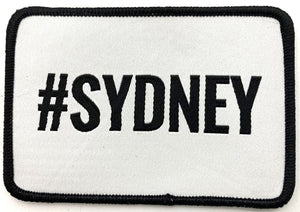 IRON ON WOVEN BADGE White #SYDNEY