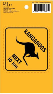 STICKER digital KANGAROO ROAD SIGN 80x120mm