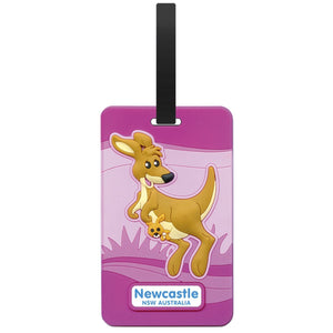 LUGGAGE TAG SOFT PVC KANGAROO PINK NEWCASTLE