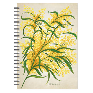 SPIRAL NOTEBOOK WILDFLOWER wattle