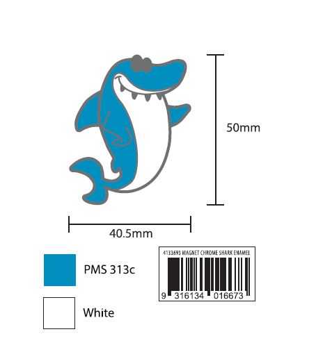 MAGNET CHROME SHARK ENAMEL