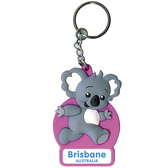 KEYRING SOFT PVC 3D KOALA PINK BRISBANE