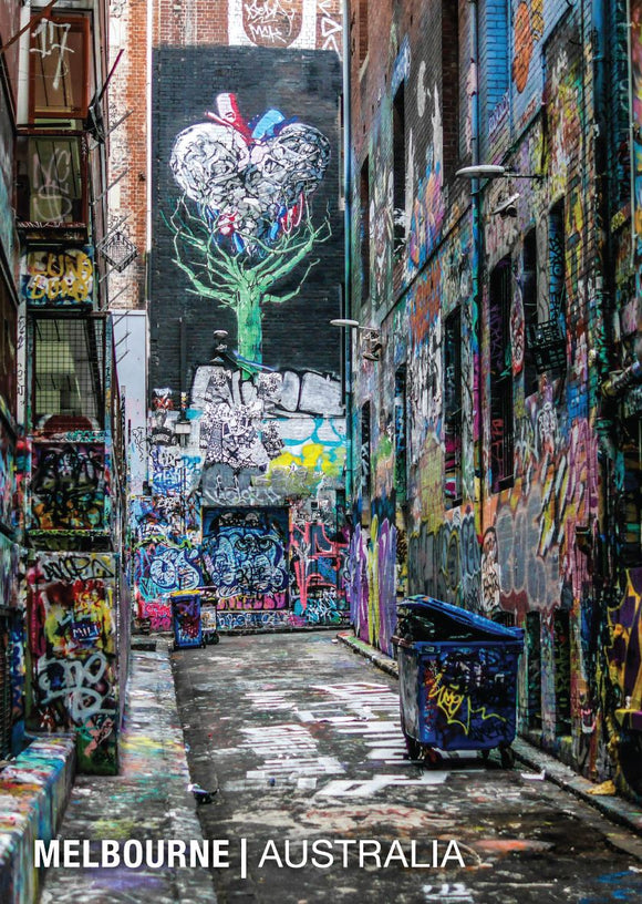 POSTCARD HOSIER LANE MELBOURNE