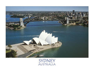 POSTCARD SYDNEY AERIAL OPERA HOUSE & BRIDGE