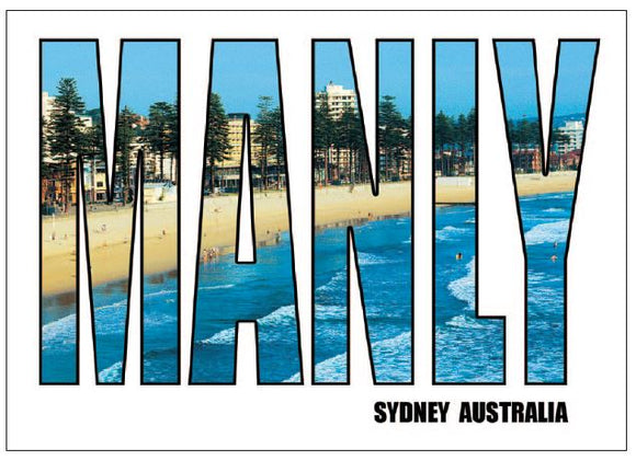 POSTCARD MANLY WORD