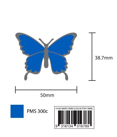 MAGNET CHROME ULYSSES BUTTERFLY  ENAMEL