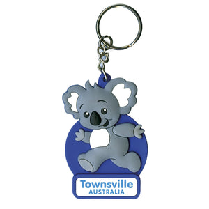 KEYRING SOFT PVC 3D KOALA BLUE TOWNSVILLE