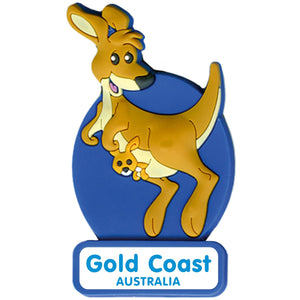 MAGNET SOFT PVC 3D KANGAROO BLUE GOLD COAST