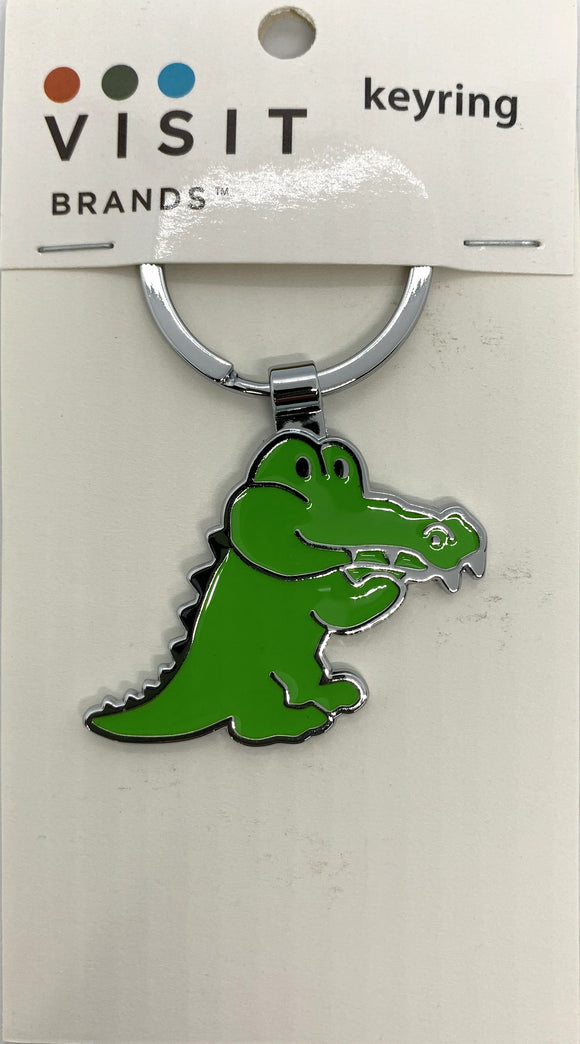 KEYRING CHROME CROCODILE ENAMEL