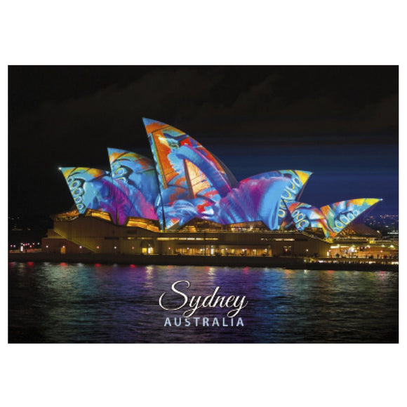 POSTCARD SYDNEY ILLUMINATIONS ON THE OPERA HOUSE