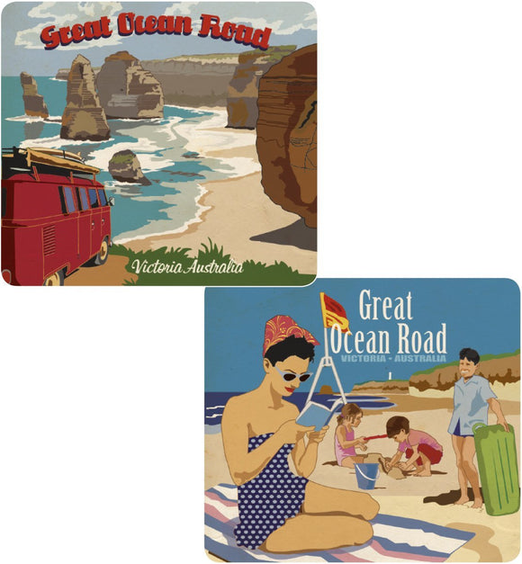 COASTER NON SLIP 2 SET GREAT OCEAN ROAD (354/355)