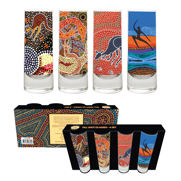 SHOT GLASS 4 PACK TALL Various Artists, TOBWABBA