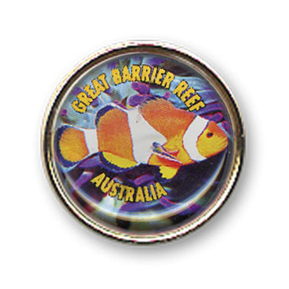 PIN 18MM GREAT BARRIER REEF AUST CLOWN FISH