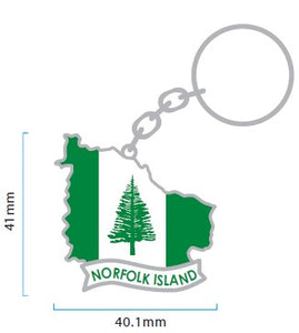 KEYRING METAL Norfolk Island Flag