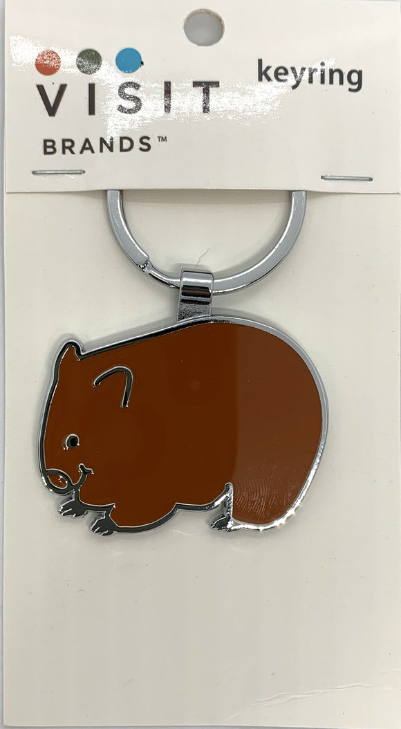 KEYRING CHROME WOMBAT ENAMEL