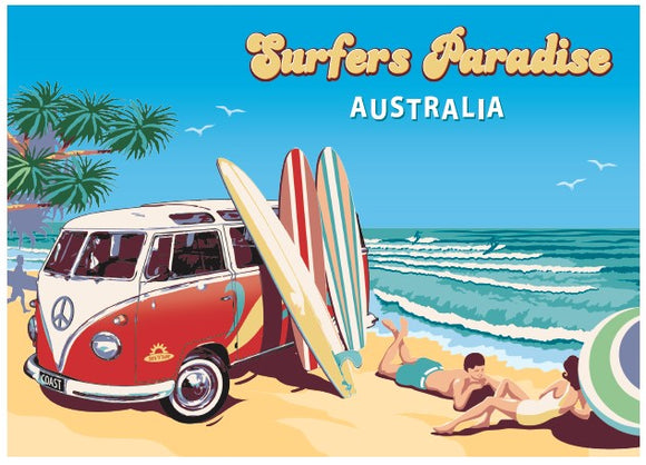 POSTCARD GOLD COAST RETRO KOMBI