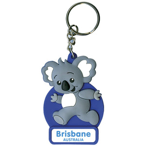 KEYRING SOFT PVC 3D KOALA BLUE BRISBANE