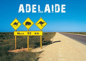 POSTCARD ADELAIDE ROAD SIGN