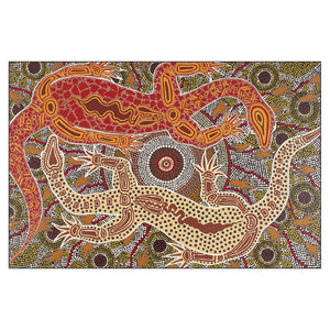 GALLERY MAGNET MALE & FEMALE GOANNA BY RUSSELL SAUNDERS, TOBWABBA